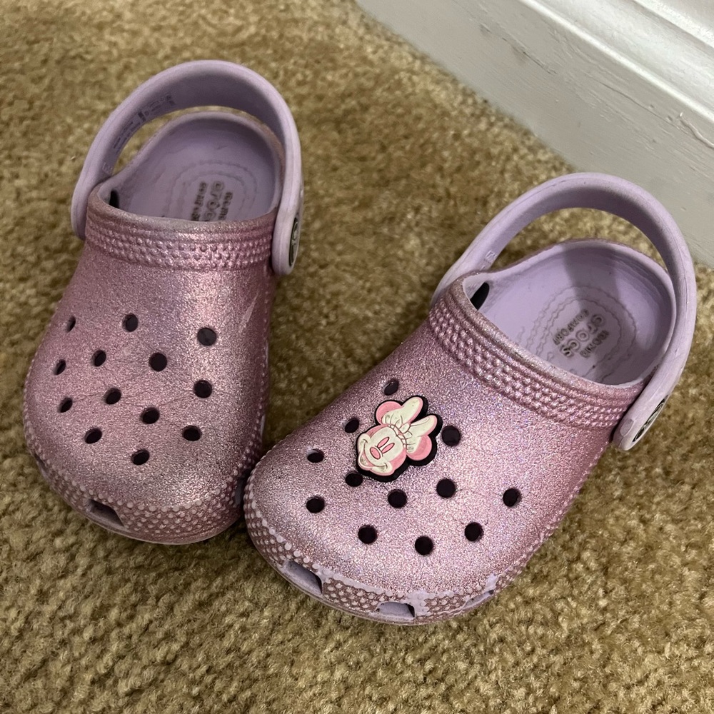 Toddler glitter crocs